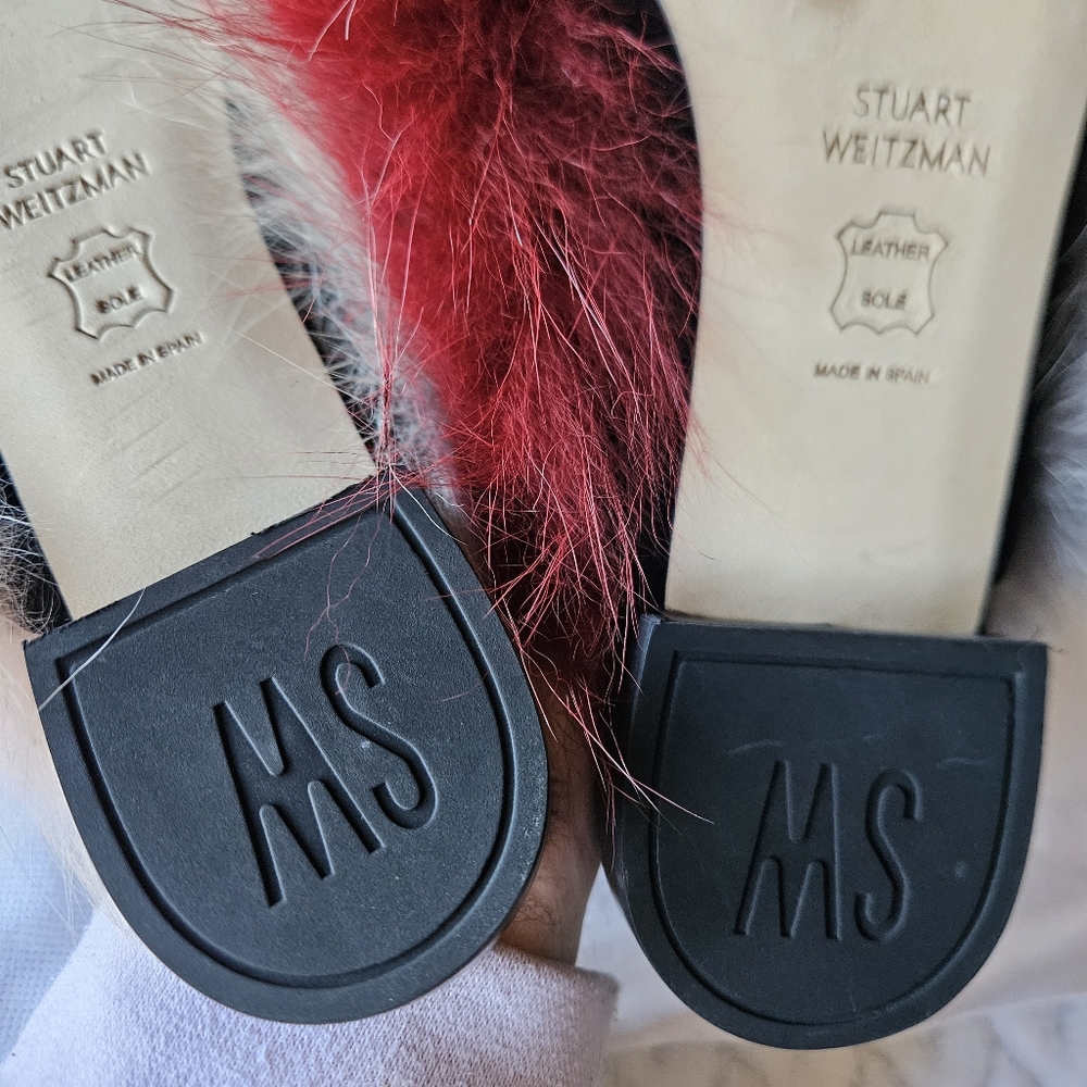 Stuart Weitzman Furgetit Fox Fur Flats Multicolor… - image 4